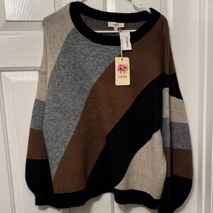 Entro Multicolor Crew Neck Sweater
